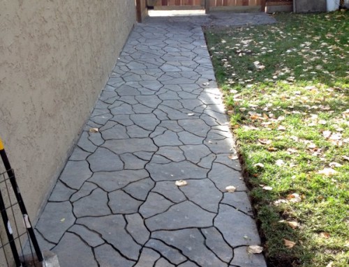 Before and After: Flagstone walkway along the side of the house